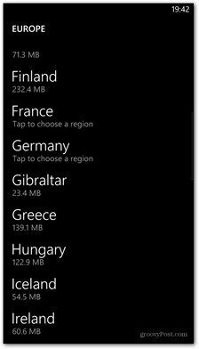 Windows Phone 8 kartē pieejamās valstis