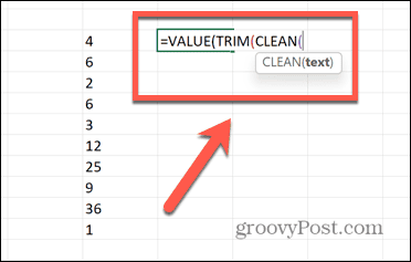 Excel vērtību apgriešanas tīrīšanas funkcijas