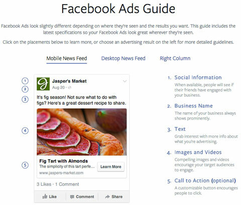 facebook mobilo reklāmu specifikācijas