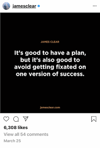 Instagram biznesa ieraksta piemērs ar citātu