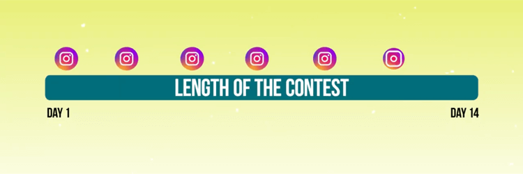 grafisks attēls, kurā attēlots reklāmas konkursa Instagram grafiks