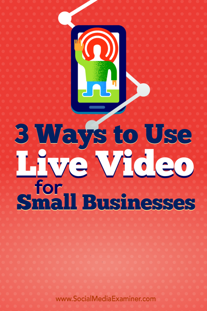 Padomi par trim veidiem, kā mazie uzņēmumi izmanto tiešraides video.