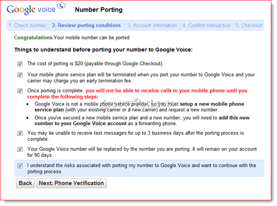 Esošā numura pieslēgšana pakalpojumam Google Voice