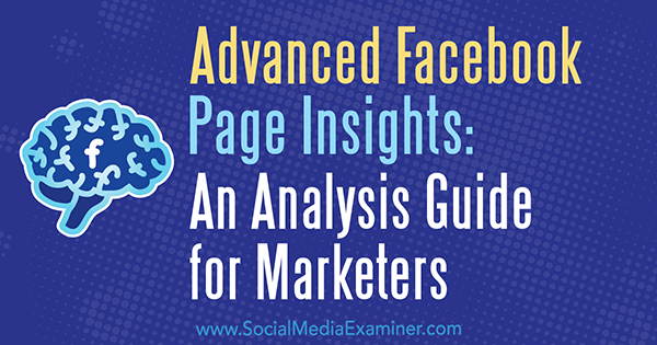 Advanced Facebook Page Insights: Jill Holtz analīzes ceļvedis tirgotājiem par sociālo mediju eksaminētāju.