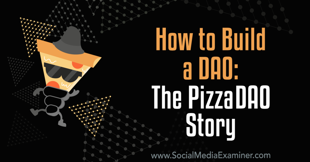 kā izveidot ado: pizzadao stāstu sociālo mediju pārbaudītājs