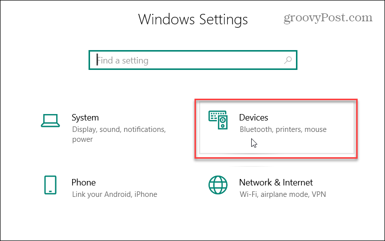 Windows 10 iestatījumu ierīces