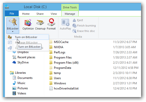 BitLocker File Explorer lente