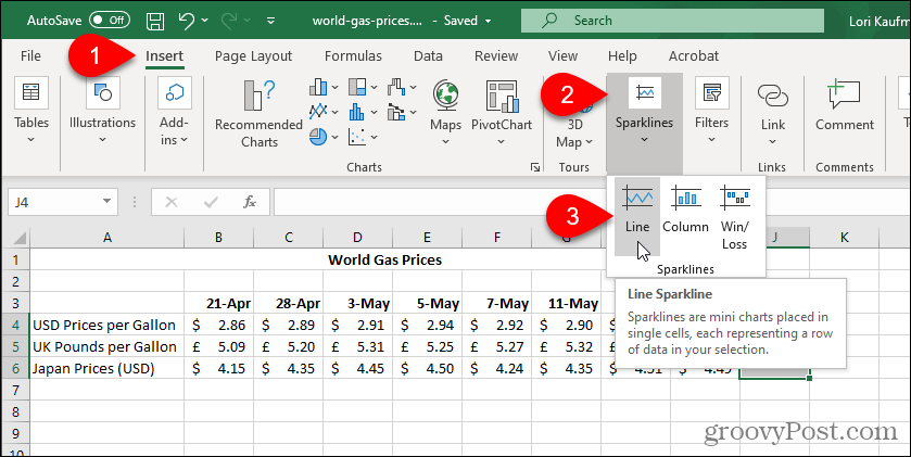 Atlasiet Excel Sparkline Type