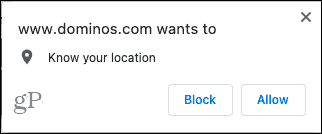 Chrome vietnes, kas pieprasa atrašanās vietu