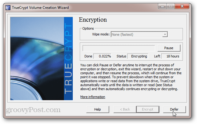 Cik ilgs laiks ir TrueCrypt sistēmas diska šifrēšanai?