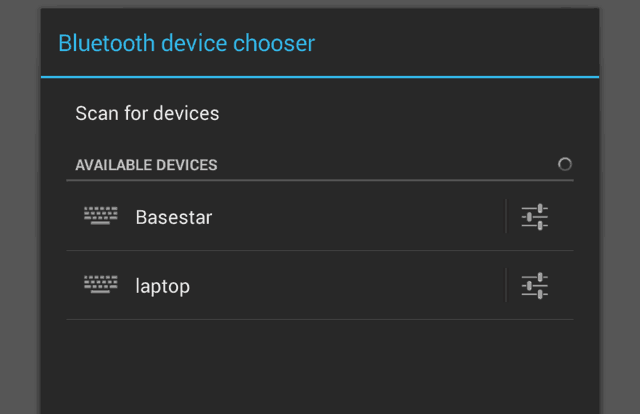 Android Bluetooth ierīces izvēle