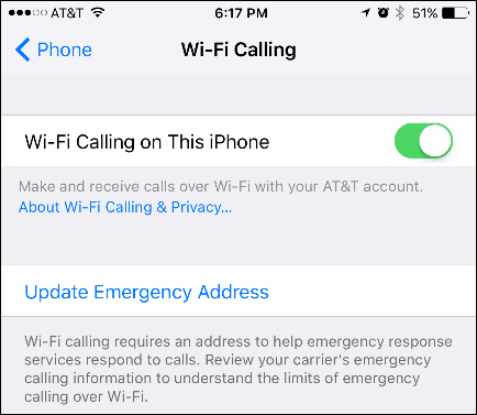 Iespējojiet Wi-Fi zvana veikšanu iPhone
