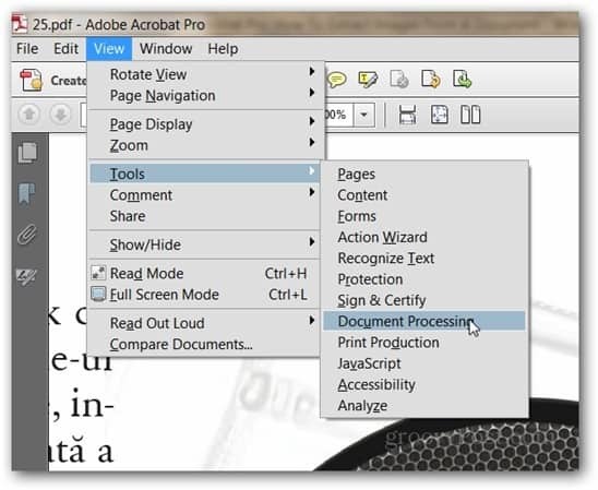 Adobe Acrobat Pro eksporta attēlu skatīšanas rīki dokumentu apstrāde
