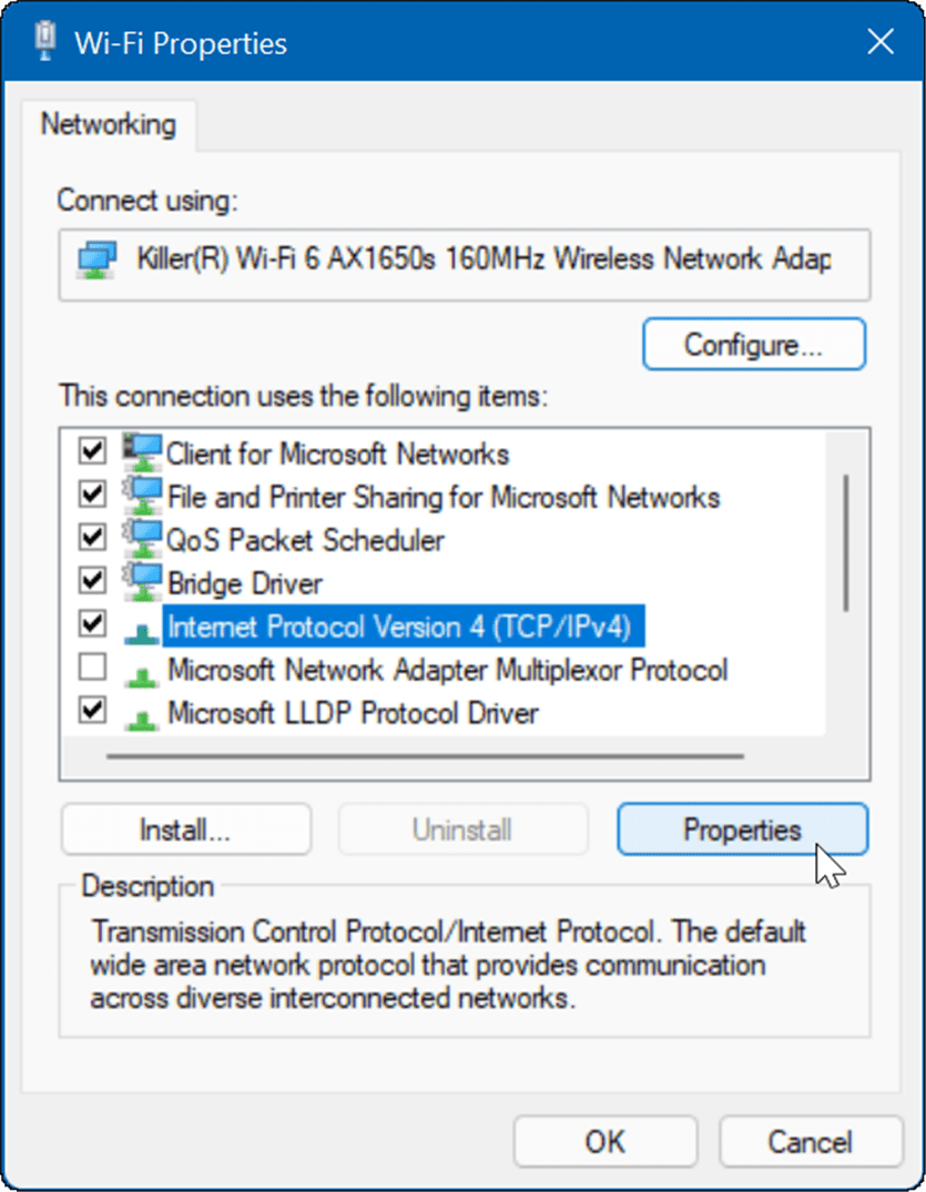Wi-Fi rekvizīti novērš lēnu internetu operētājsistēmā Windows 11