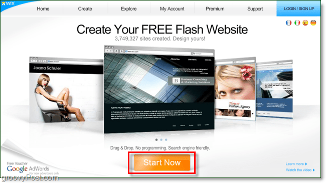 wix.com pārskats - bezmaksas flash vietnes