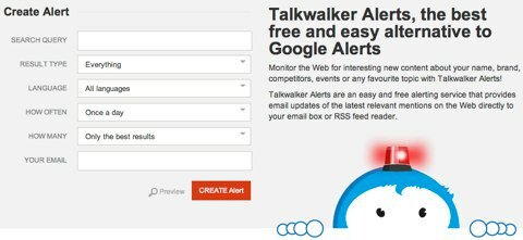 talkwalker brīdinājuma lapa