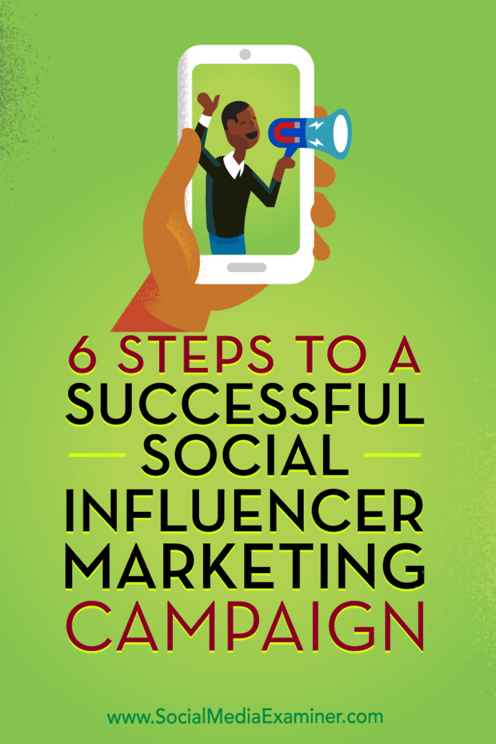 6 soļi veiksmīgai sociālās ietekmes ietekmētāja mārketinga kampaņai, ko Džuljeta Karnoja veica sociālo mediju eksaminētājā.