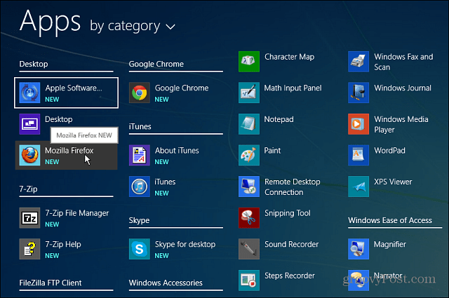Visas lietotnes Windows 8.1