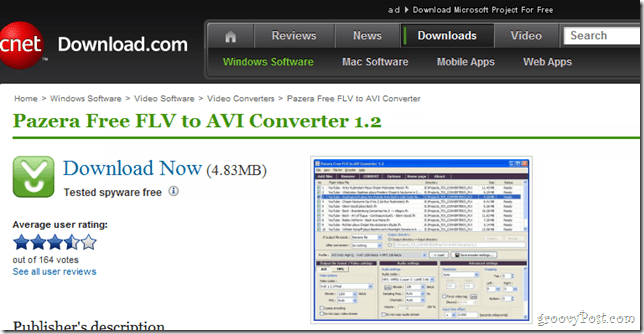 Panzera FLV uz AVI Downloader