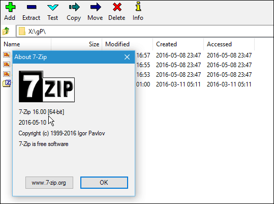 7 zip versija 16