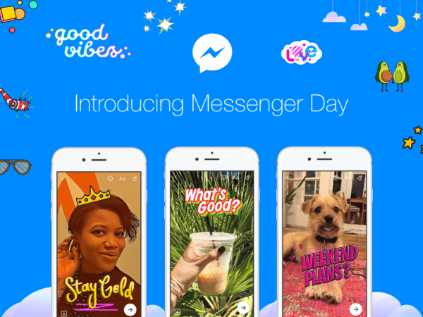 Facebook uzsāka Messenger dienu - jaunu veidu, kā lietotāji var kopīgot fotoattēlus un videoklipus, kad tie notiek atsevišķajā Messenger lietotnē.