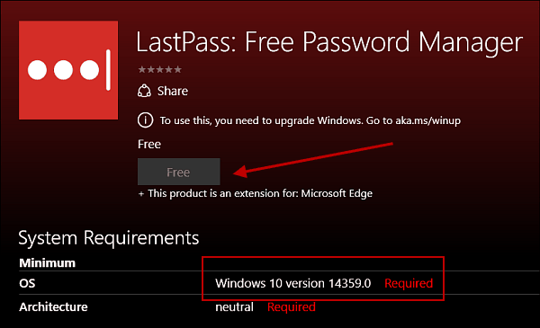 LastPass paplašinājums Microsoft Edge, kas nāk uz Windows 10