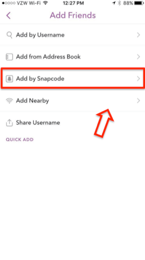 snapchat pievienot pēc snapcode
