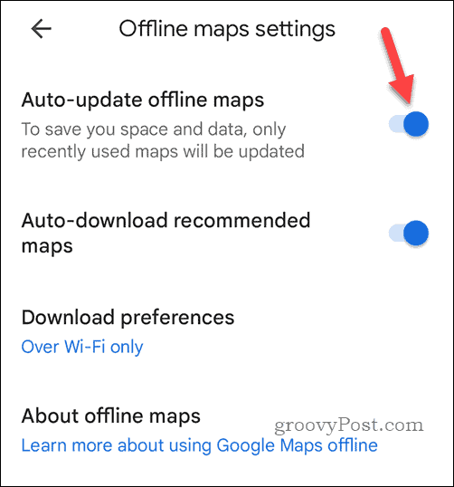 Automātiski atjaunināt bezsaistes Google Maps kartes