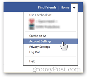 facebook sākumlapas poga konta iestatījumu preferences lietotājvārda URL iestatīšana