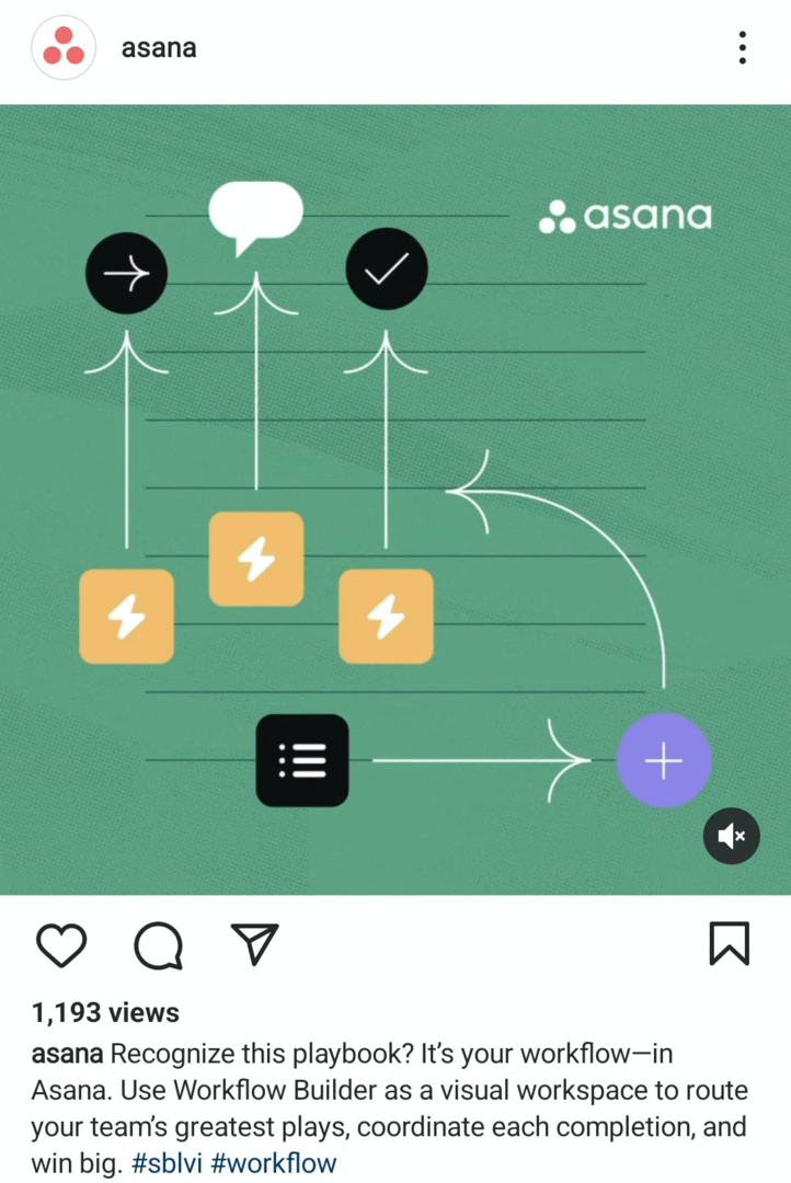 Instagram video ziņas izcelšanas produkta funkcijas piemērs