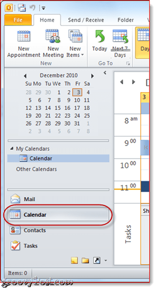 Google kalendārs Outlook 2010