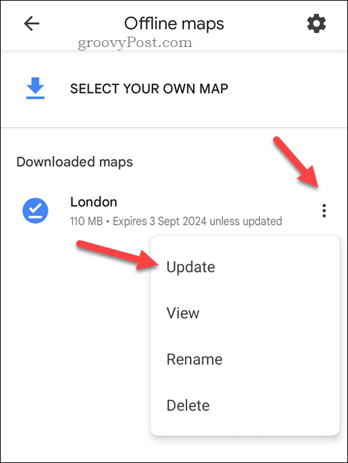 Atjauniniet bezsaistes Google Maps karti