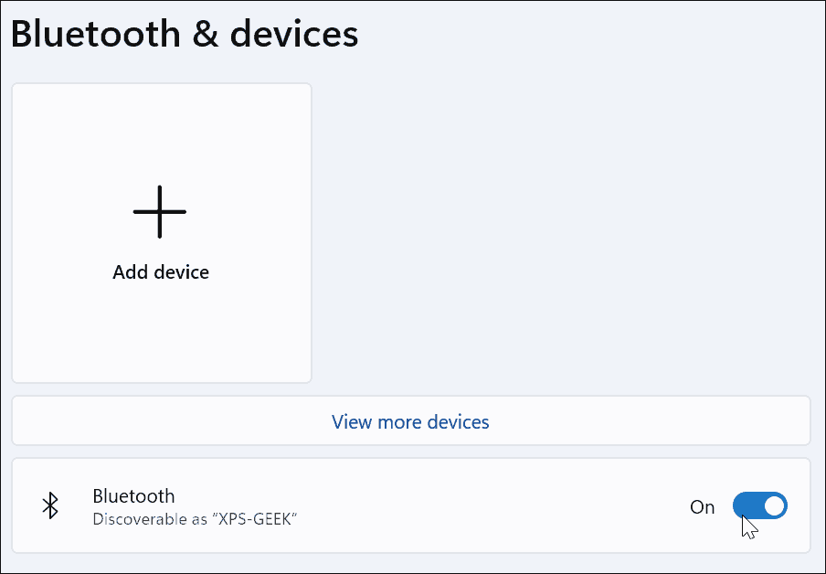 ieslēdziet Bluetooth operētājsistēmā Windows 11