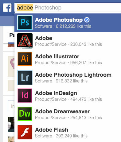Adobe facebook rekvizīti