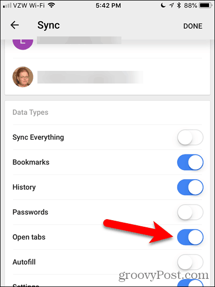 Iespējojiet cilnes Atvērt cilnes operētājsistēmai iOS