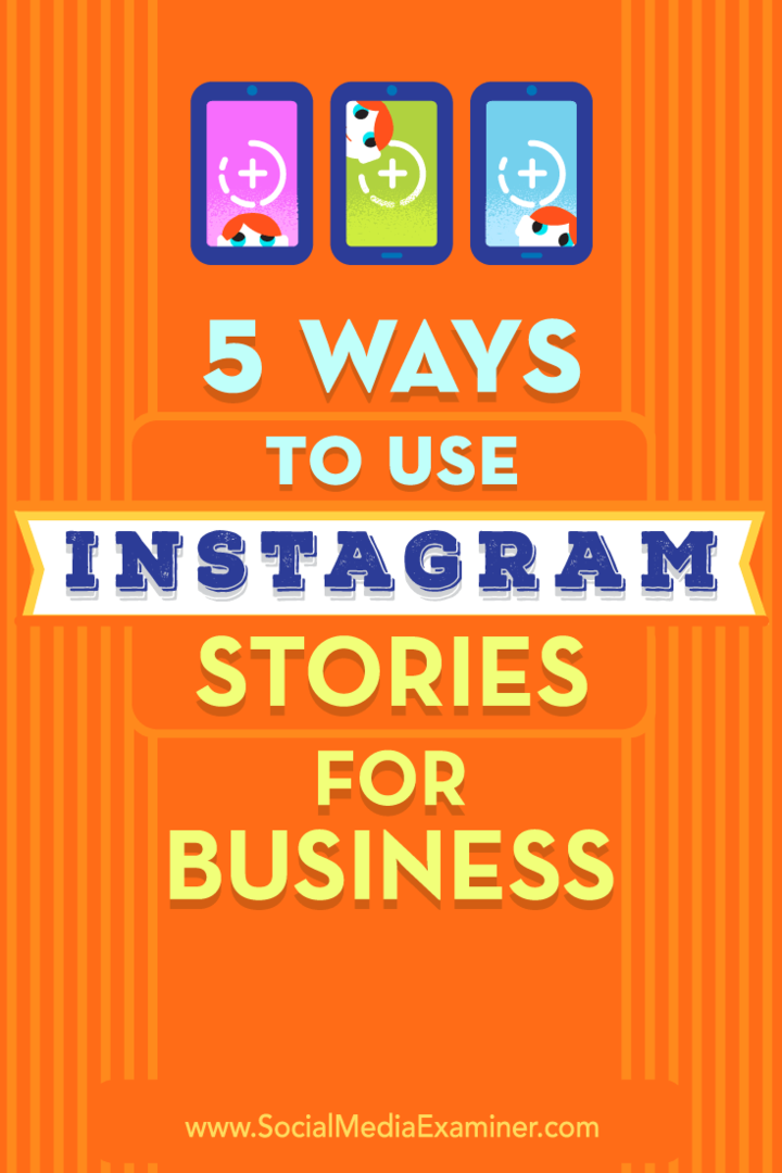 5 veidi, kā lietot Instagram Stories for Business, autors Matt Secrist vietnē Social Media Examiner.