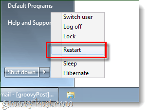 restartējiet Windows 7 datoru