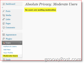 Absolūts privātums Mēreni lietotāji - privāts WordPress emuāra spraudnis