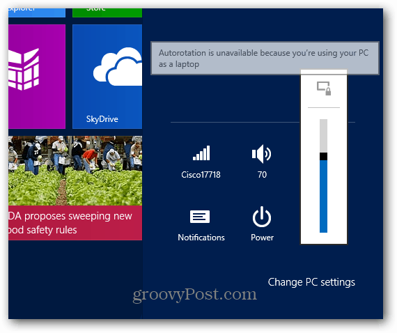 Kā bloķēt ekrāna pagriešanu virspusē, izmantojot Windows RT