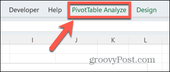 Excel grozāmā analīzes cilne