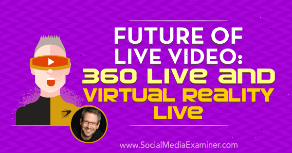 Tiešraides video nākotne: 360 tiešraide un virtuālā realitāte tiešraidē ar Džoela Kom ieskatu sociālo mediju mārketinga aplādē.