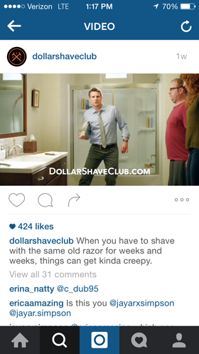 dolāru skūšanās kluba instagram video