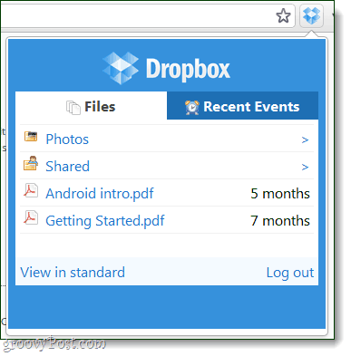 dropbox paplašinājumu failu pārlūks