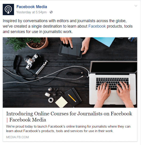 facebook tiešsaistes kursu žurnālisti