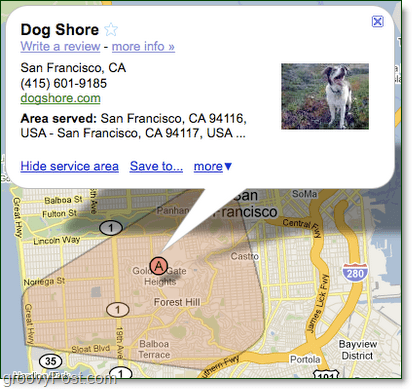 izvelciet savam Google Maps pakalpojumu apgabalu