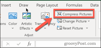 Attēlu saspiešana programmā Excel