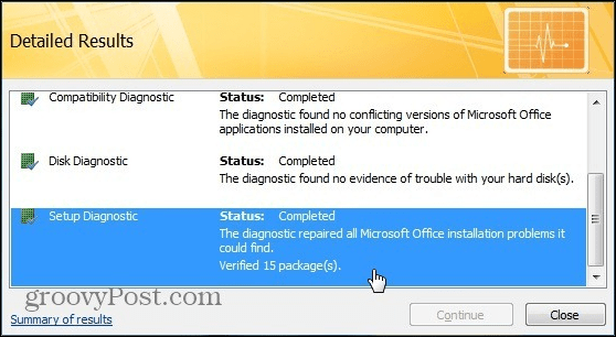 Office 2007 diagnostikas nodeva