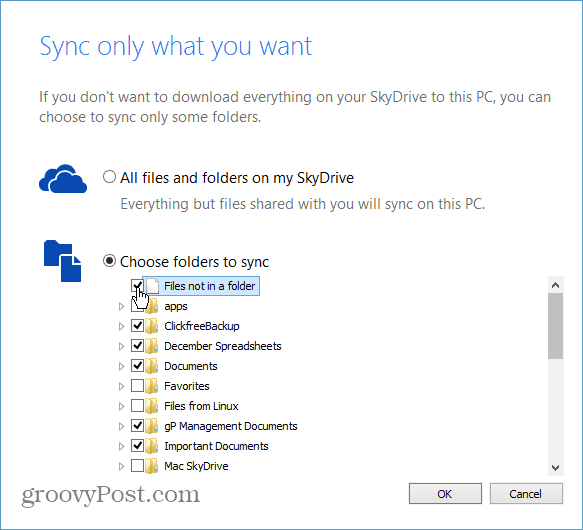 Kā sinhronizēt noteiktas mapes no SkyDrive uz datoru