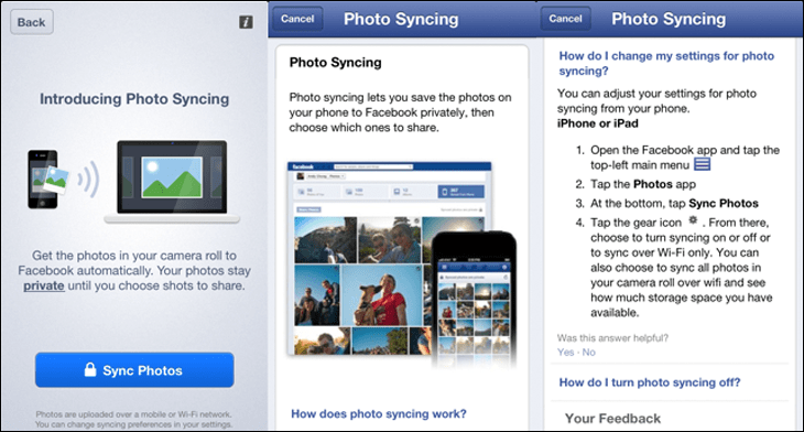 Lietotnes Facebook Moments izmantošana sinhronizēto fotoattēlu pārvaldīšanai