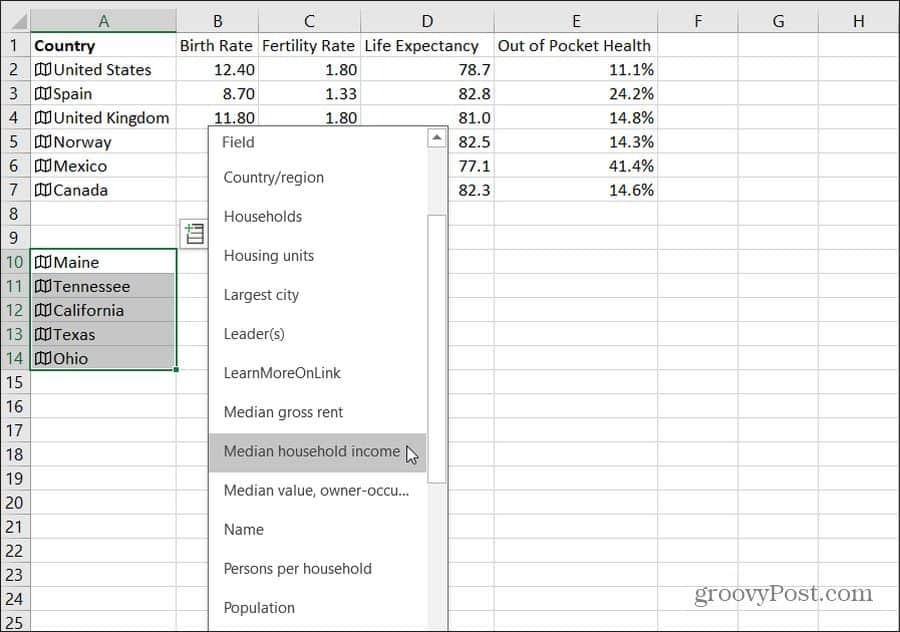 valsts datu importēšana Excel